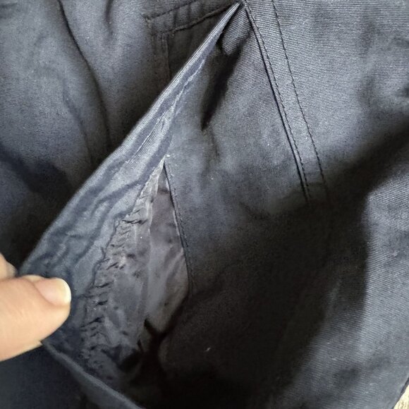 Vtg Hollister Mens Navy Yellow Ribbed Collar‎ Button Zipper Closure Lightweight - Picture 5 of 7